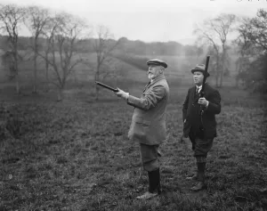 Aristocrat Prints: Colonel and Mrs Ashleys shooting party. Colonel and Lady Ashley entertained