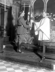 Colours of the 26th Battlin, Royal Fusiliess, deposited at the church of St Edmond
