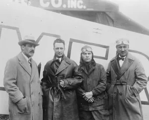 Com Byrds attempt to fly the Atlantic. Left to right : Com Byrd, Lt C Neville