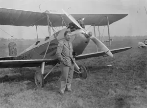 Competitor Prints: Competitors in the Aound England Flight; Flight Lieutenants M Webster, AFC. 19
