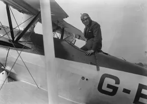 Pilot Prints: Competitors in the Around England flight. Flight Lieutenant F L Lumoore, DFC