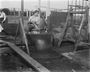 Builders Prints: Concrete Houses at Harlow, Essex Cement blocks in course of construction 16 September