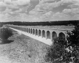 Concrete insurance policy against floods. The Olmos Dam which has just been constructed