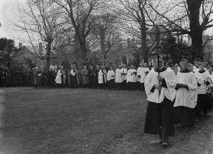 Clergy Prints: Consecration ceremony at Sidcup cemetery. 1935