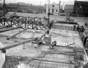 Constructing one of the new quays at Royal Victoria Docks London 6th August 1937