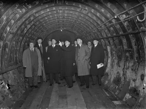 The construction of the Dartford Tunnel, where recently a pilot tunnel was completed