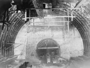 The construction of the Dartford Tunnel, where recently a pilot tunnel was completed