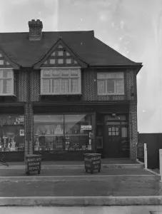Corner shop in Chislehurst, Kent. An off - licence selling wines, spirits and beers