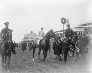 Winner Prints: The Coronation Cup at Epsom. Leading in Mrs Beudirs Condover, M Beasley up