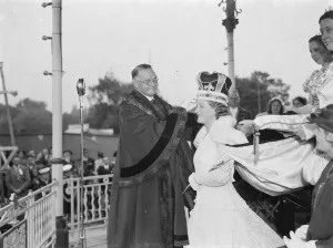 The coronation of the Dartford Carnival Queen, Miss Joan, by the Mayor and Councillor