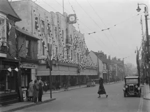 Coronation decorations in Dartford, Kent, to celebrate the coronation of King George VI