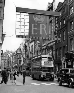 Street Prints: The Coronation decorations go up and this shows something of the motifs in Old Bond