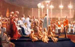 The Coronation Durbar of King George V and Queen Mary in India. Pictured is