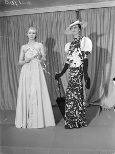 Coronation gowns shown at the London Exhibition. Beautiful gowns which will be seen