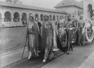 Prints of The Coronation of the King and Queen of Romania at Alba Julia Queen Marie of Serbia ( on right ) and Queen Elizabeth of Greece in Coronation procession 19 Octobe 1922 1920s Prints: The Coronation of the King and Queen of Romania at Alba Julia Queen Marie of Serbia