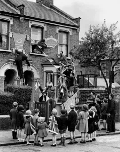 Actor Actress Prints: Coronation Road, West Ham, will live up to its name, during Coronation, every house