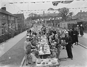 Crowd Collection: Coronation teas on St Keverne Road in Mottingham, to celebrate the coronation of