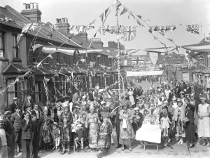 Coronation teas at Swanley. 12 May 1937