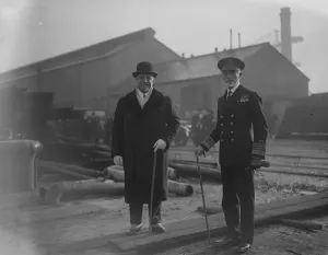 Count Volpi, the Italian finance minister visits Portsmouth 20 January 1926