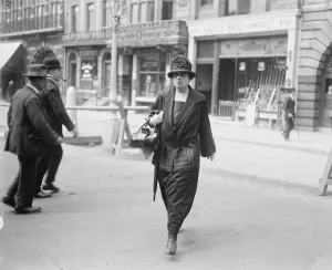 Countess Menglen, lady in waiting to the Empress Marie of Russia, walking in the West End