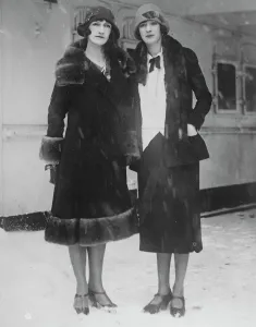 Women Prints: Countesss fight against ban. Vera Countess Cathcart ( left ) aboard the liner