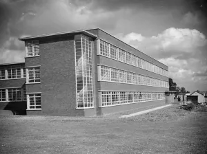 The County School for Boys in Sidcup, London. An external view of the new building
