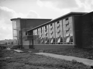 The County School for Boys in Sidcup, London. An external view of the new building