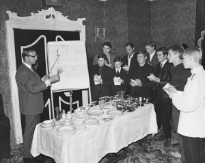Picture Library Prints: A course has been set up by The Hotel and Catering Industry Training Board to train waiters
