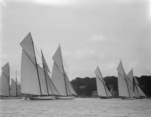 Cowes week. the start of the race for yachts exceeding 100 tons, which was won