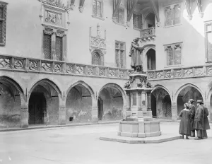 Cracow, Poland. The monument to Polish Astronomer, Nicholas Copernicus, in old courtyard