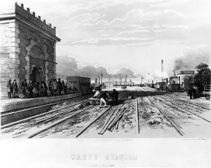 Stock Photography Prints: Crewe Station started service on 4 July 1837 with the opening of the Grand Junction Railway