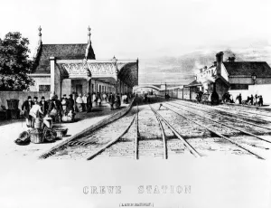 Stock Photography Prints: Crewe Station started service on 4 July 1837 with the opening of the Grand Junction Railway