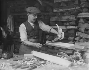 Wood Prints: Cricket Bat Making at John Wisdens Drawing out shaping the willow into