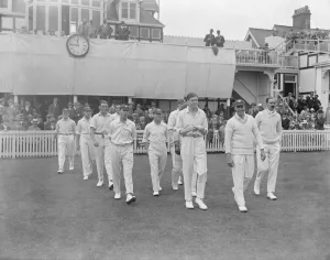 Match Prints: Cricket. England versus South Africa at Birmingham. England coming out to field