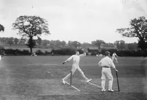 Cricket match between agencies and journalists at Wembley. Kelleway, the Australian