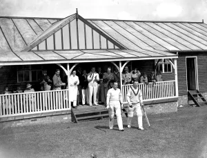 Batsman Prints: Cricket match at Petts Wood Club, Kent. 1934