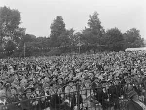 Spectator Prints: The crowd at the Dartford Carnival Queen coronation. 1937