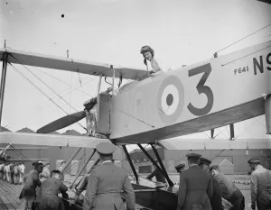 Crown Prince of Rumanias flight in British Amphibian machine at Martlesham