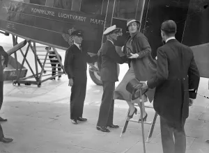 At Croydon Airport, South London, England Princess Ingrid and Prince Carl Johan