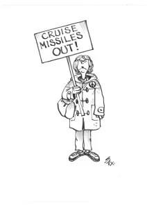 Prints of Cruise missiles Out. CND Cartoons By Sax Prints: Cruise missiles Out. CND. Usually paying little or no attention to political correctness