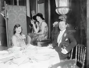 Crusade Ball at the Hyde Park Hotel. Miss Heather Thatcher ( centre ) with Miss Enid Stamp Taylor
