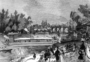 Boat Prints: Daily Life - Swan-upping on the Thames from Brentford Ait - Third week in July