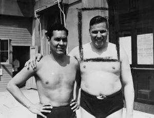 Swimmers Prints: Daniel Carpio (left), a noted Peruvian swimmer and holder of the South American Championships