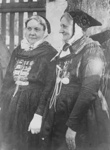 Danish women wearing old style Danish dresses. 1932