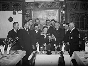Drink Collection: The dart champions dinner at St Mary Cray, Kent. 1938