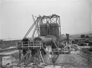 Dartford tunnel. Giant air locks machinery. 1937