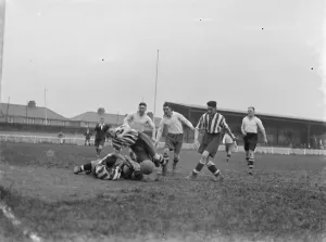 Dartford versus Sheppey, football. Action on the pitch. 1937