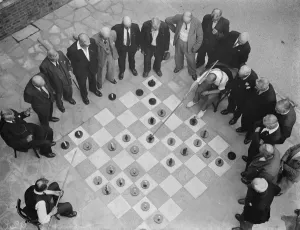 Eccentric Prints: Dartfords veterans open air chess. 1938