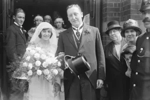 Daughter of the Kingss special police guard weds. Miss N McBrien was married