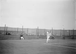 Davis Cup tennis at Deauville Mr P M Danson playing in the singles 28 August 1919